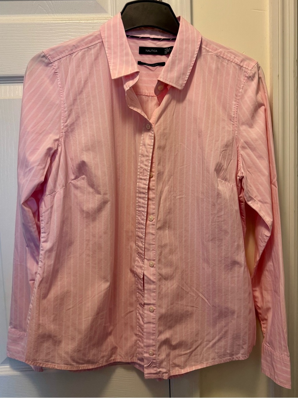 Nautica Women’s Light Pink Striped Dress Shirt